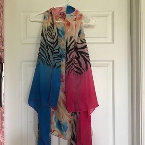 Multi color and leopard kimono